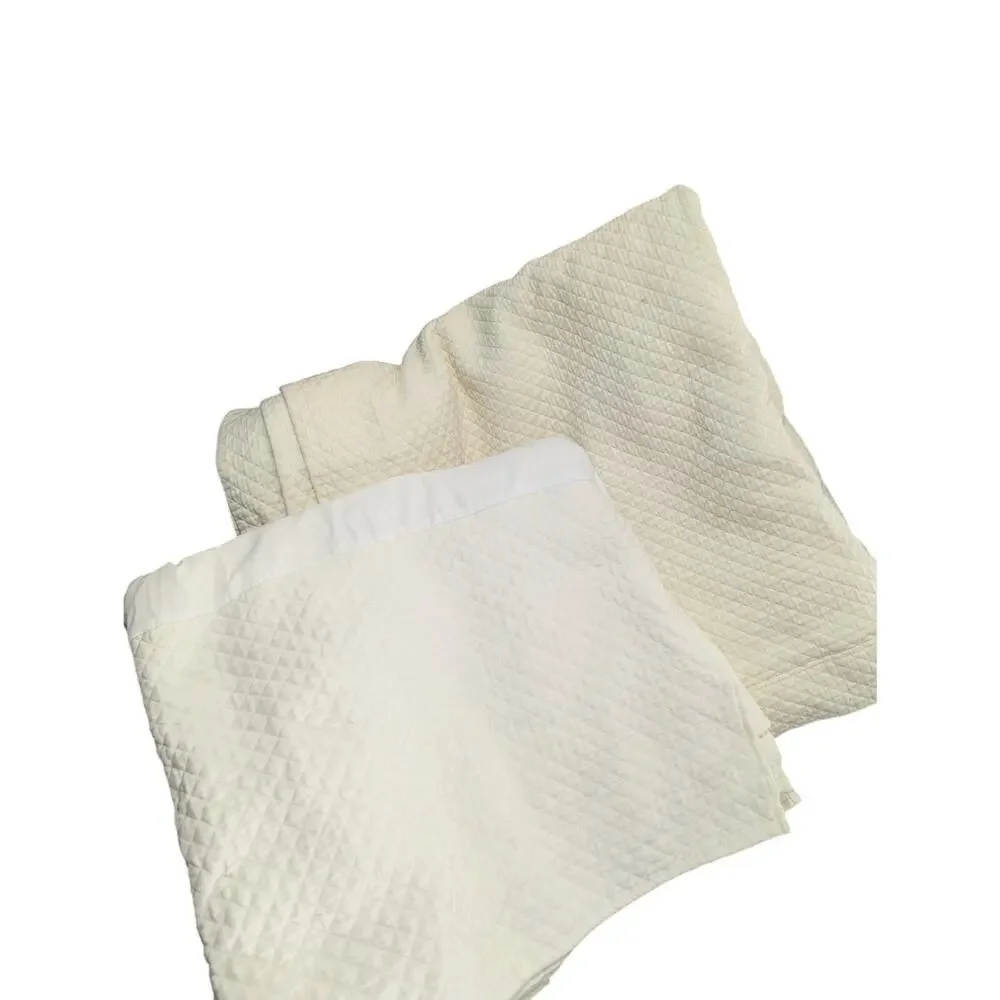 WEST POINT STEVENS! SET! SUPERB CREAM MINI WAFFLED DUVET COVER & BEDSKIRT! FL/QN